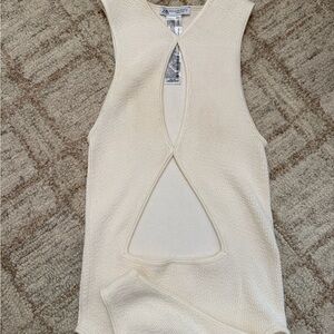 Cream Sleeveless Knit Top